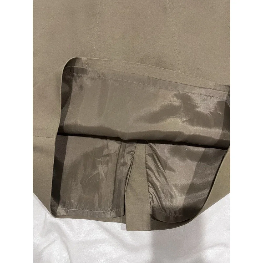 Worthington 22” Knee Length Cotton Lined Pencil Skirt Beige Tan Size 4
